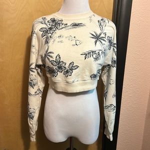 Free People Poppy Aloha cropped Sweatshirt Medium